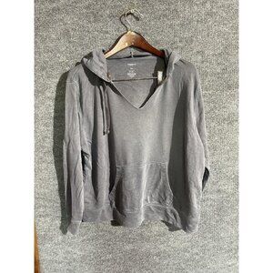 SONOMA Goods For Life Hoodie Womens XL Gray V Neck Pullover Kangaroo Pocket